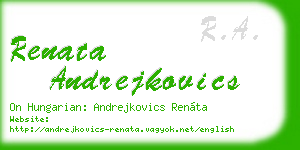 renata andrejkovics business card